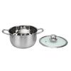 Stock Pot with Visible Lid Tri Ply Base 304 Stainless Steel Double Handle Soup Pot for Gas Stove Induction Cooktop