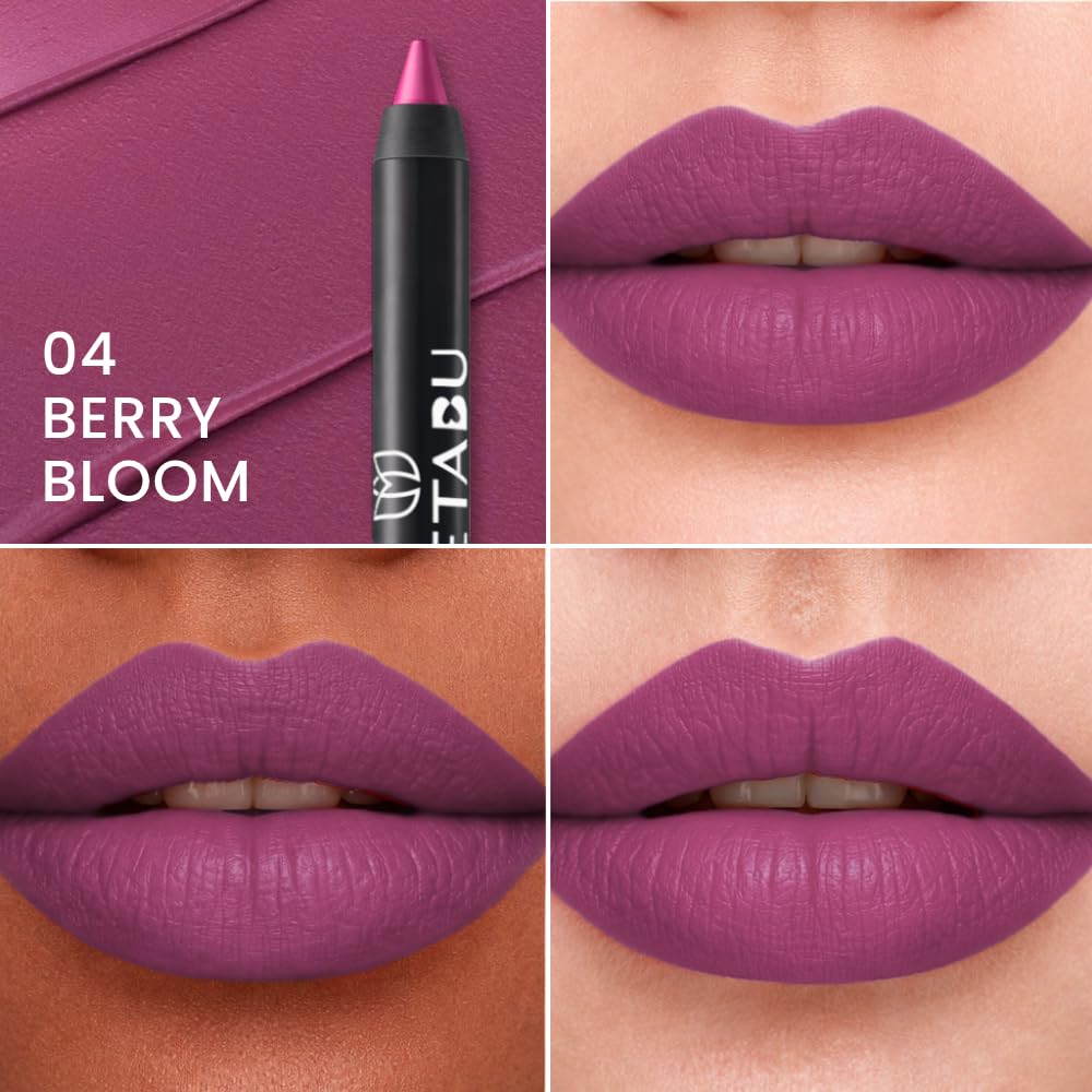 Metabu Lip Crayon Lipstick | Highly Pigmented Matte Finish | Long Lasting Crayon lipstick | Non - Transfer & Smudge-proof | non-Sticky |with Vitam