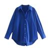 Women Turn Down Collar Elegant Office Basic Candy Color Shirts Long Sleeve Solid Color Work Wear Blouses