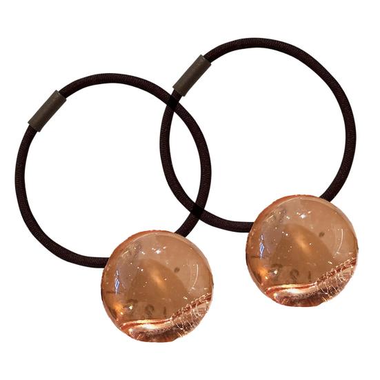 2Pcs Women Hair Ropes Transparent Jelly Ball Design High Elasticity Hair Ties No Damage Ponytails Buns Holder Hair