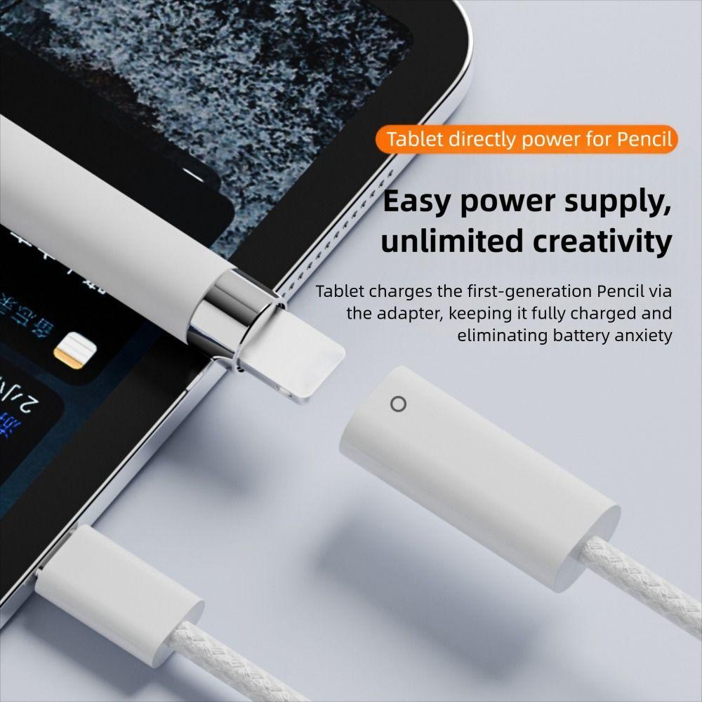 50/100cm Pencil Charger Adapter Plug and Play Nylon Bluetooth Pairing Cable for Apple Pencil 1st Generation for iPad 10/11th Gen