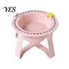 High-temperature Ceramic Bowl Feeding for Dogs & Cats, Whisker Friendly Kitten Food Non-tip Cat Dish Water Dish, Wide Shallow Pet Feeder Plate Dry Wet