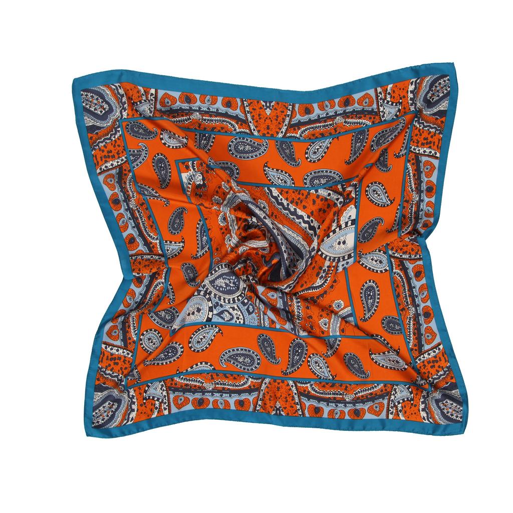 70 * 70 Солнцезащитный маленький квадратный шарф с большим принтом, женский шелковый шарф, тонкий легкий солнцезащитный шарф, повязка на голову