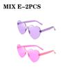 Heart-Shaped Rimless GlassesTransparent Candy ColorPlastic Frame FashionEyewear for Men WomenParty Gift UV Protection Sunglasses