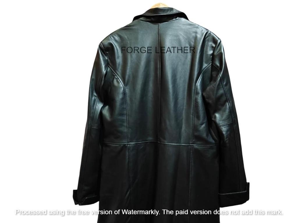 ЧЕРНЫЙ Женский Ручной Работы Формальный Дизайн Хэллоуин Кожа Ягненка Длинный Тренч Стильный