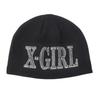 [X-girl] Шапка бини RHINESTONE ROMAN TYPE LOGO BEANIE Женская ЧЕРНАЯ