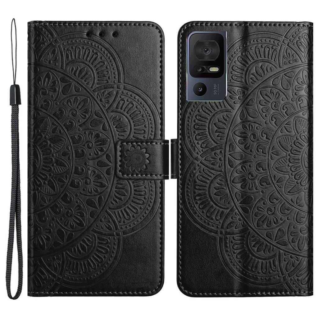 For TCL 40 SE Leather Case Mandala Imprinted Wallet Flip Phone Cover