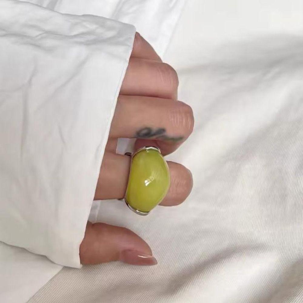 Jewelry Accessories Geometric Open Ring Korean Style Wide Finger Buckle Metal Ring Gift