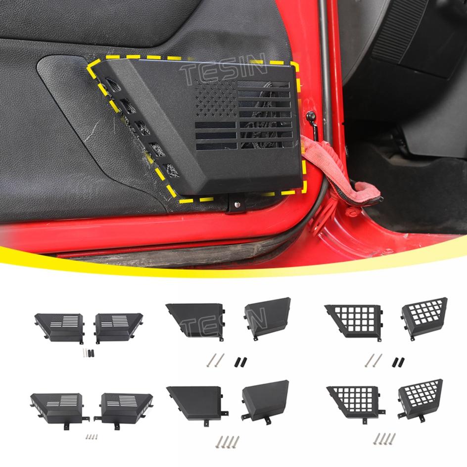TESIN Metal Car Front Rear Door Storage Box Door Side Insert Organizer Box Pockets for Jeep Wrangler JK 2/4 Door 2011-2017