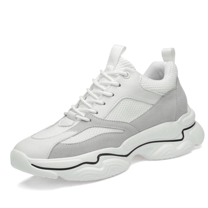 Весенне-летние туфли на высокой подошве мужские 10 см невидимые с внутренней высотой мужские туфли дышащая сетка спортивные повседневные туфли на платформе туфли папы