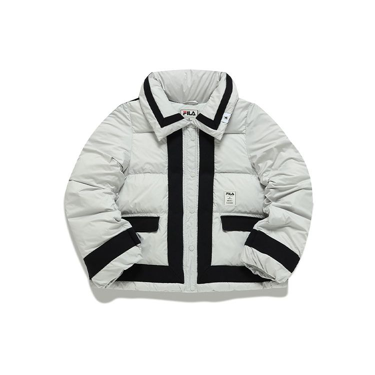 Fila X Mihara Yasuhiro Сотрудничество Повседневная Теплая Куртка Пуховик с Цветными Блоками и Принтом Логотипа Женская Верхняя Одежда Серая F11W143904F-GY