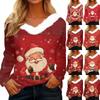 Рубашки с длинным рукавом для женщин Милые топы Рождественские принты Футболки Блузки Повседневные топы больших размеров Базовые топы Пуловеры