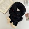 Solid Color Knitted Scarf for Women Winter Soft Student Couple Knitted Scarf