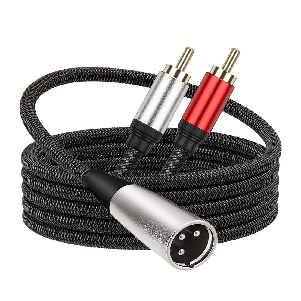 Кабель XLR на 2 RCA, 1/2/3 метра, XLR Male/Female на двойной RCA Male, для передачи чистого аудиосигнала для усилителя для наушников