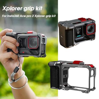 Для Insta360 Ace/Ace Pro1/2 Металлический кронштейн-рукоятка для уличной фото- и видеоблогерской съемки Металлический быстросъемный каркас-клетка Эргономичный дизайн Удобный захват