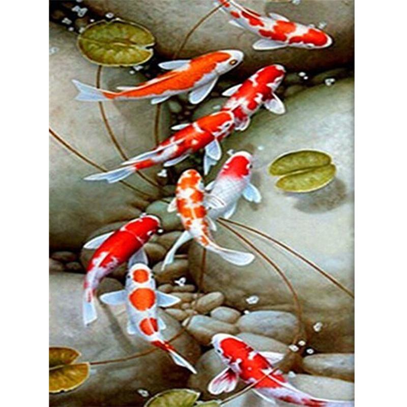 Алмазная картина «Рыба», Алмазная вышивка, полная дрель, квадратное изображение животного из стразов, настенное искусство, подарок ручной работы