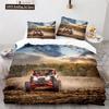 Dirt Bike Duvet Cover Set Motocross Rider Comforter Cover Motorcycle Extreme Sport Game Polyester Bedding Set For Kid Boys Teens