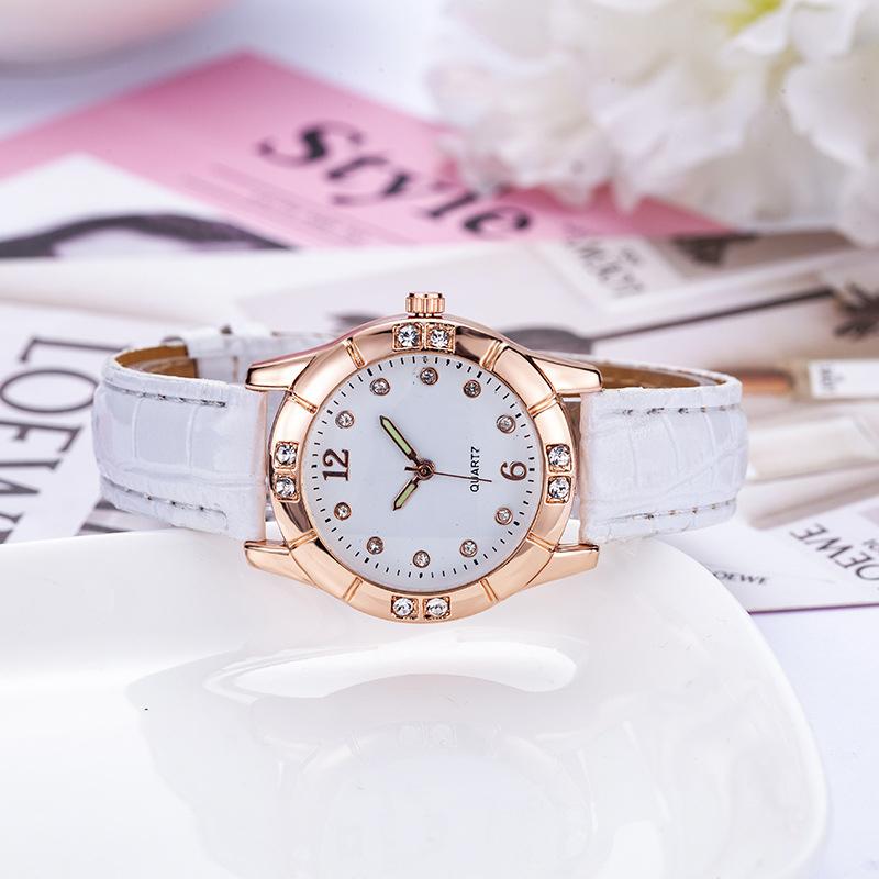 Роскошные женские аналоговые кварцевые наручные часы с кожаным ремешком, светящиеся часы, повседневные деловые деловые часы