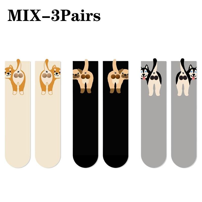 Женские забавные мультяшные носки до середины икры весна лето осень повседневные унисекс модные дышащие удобные креативные многофункциональные носки