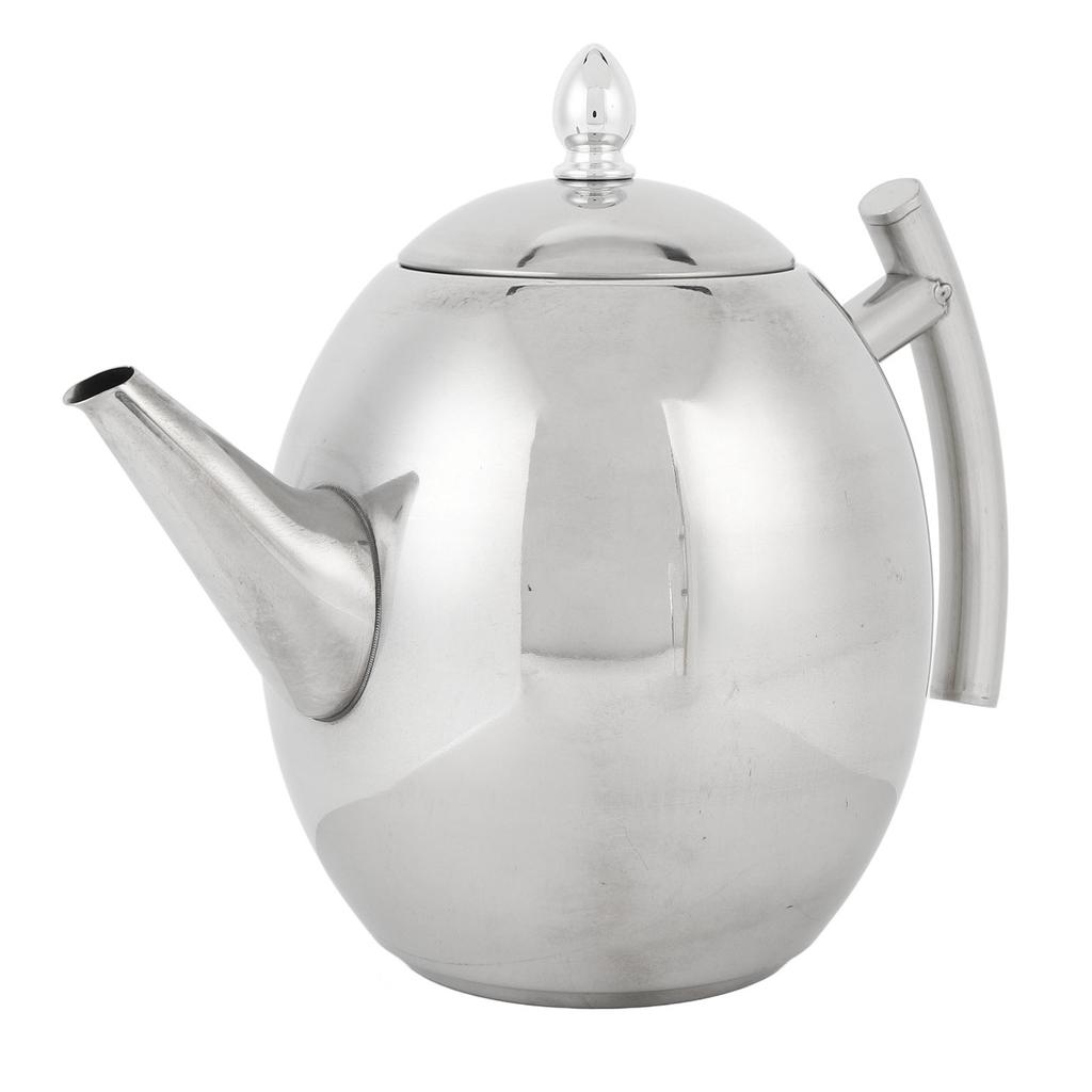Чайник из нержавеющей стали с крышкой и сетчатым фильтром, изогнутая ручка, чайник для дома, ресторана