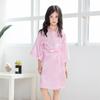 Bathrobe Comfortable and Elegant Temperament Classic Models Solid Color Children's Party Summer Plain Thin Imitation Silk Satin Thin Cardigan Robe