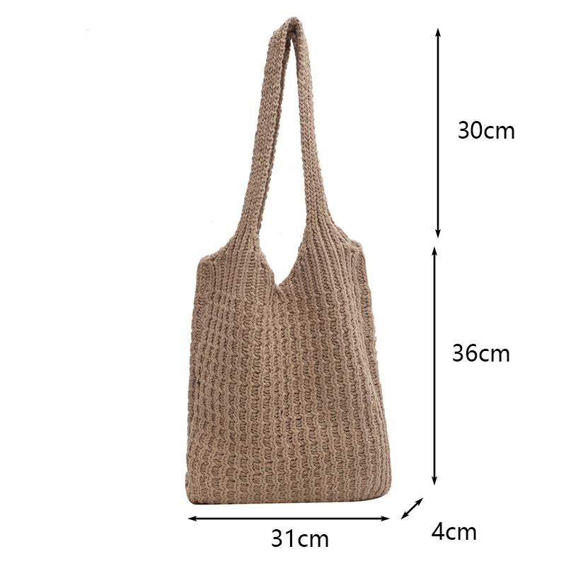 Пляжные сумки Женская сумка через плечо Вязаная крючком сумка Дизайнерская вязаная сумка-шоппер с полой ручкой сверху