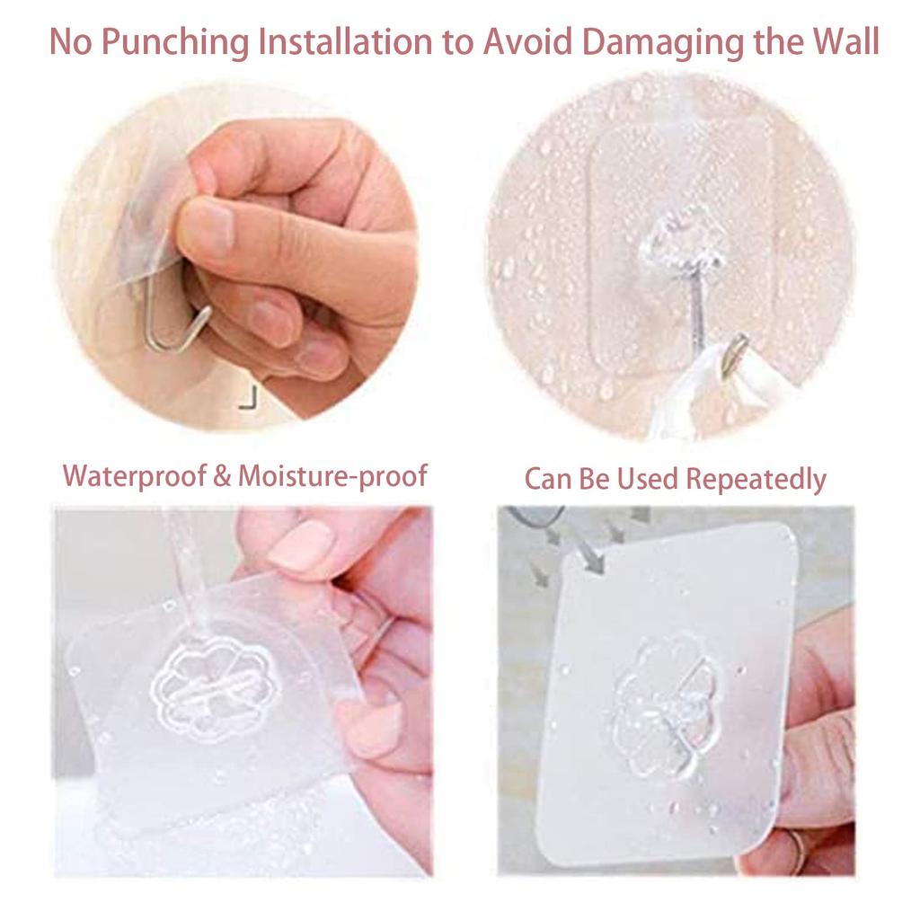 Waterproof And Oilproof Wall Hooks Sticky Hooks For Kitchen Bathroom Shower Door Outdoor Wall Hanging Door Self-adhesive
