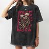 Summer Fashion Women's T-Shirt Romantic Style Cartoon Skull Frame Print Short Sleeve Unisex Washed Cotton Top Tee