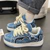 Ins Style Broken Denim Мужская обувь Ретро Кроссовки с толстой подошвой и пластинами