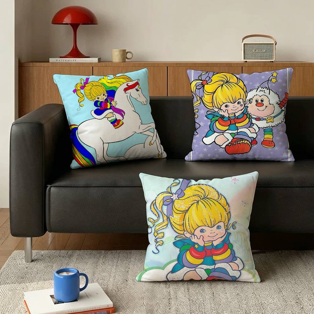 Cute Rainbows Brites Various Sizes Square Pillow Case For Car Home Bedchamber Decor