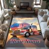 Kw Heavy Trucks Customizable Name Area Rug Design for Living Rooms Game Room Bedrooms Kitchen Anti-slip Rug Decorate Offices Perfect Gift for Women/Me