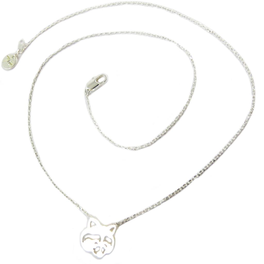 7bis [Q1500] - Handmade Silver 'Raton Laveur' Necklace - 12x12 Mm