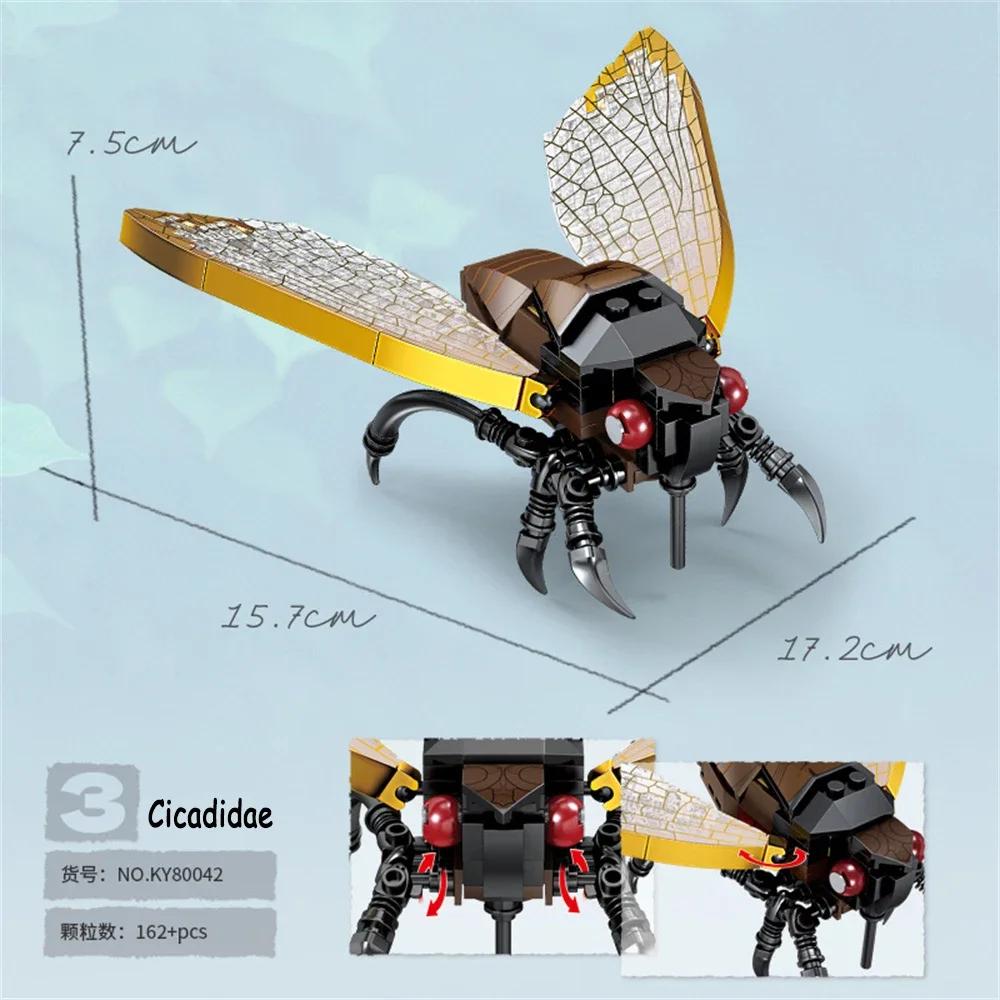 Cicada Insects Building Blocks Toys Set - Long-Lasting Play Party Gift for Kids Great Collectible Models Caterpillar Cicada