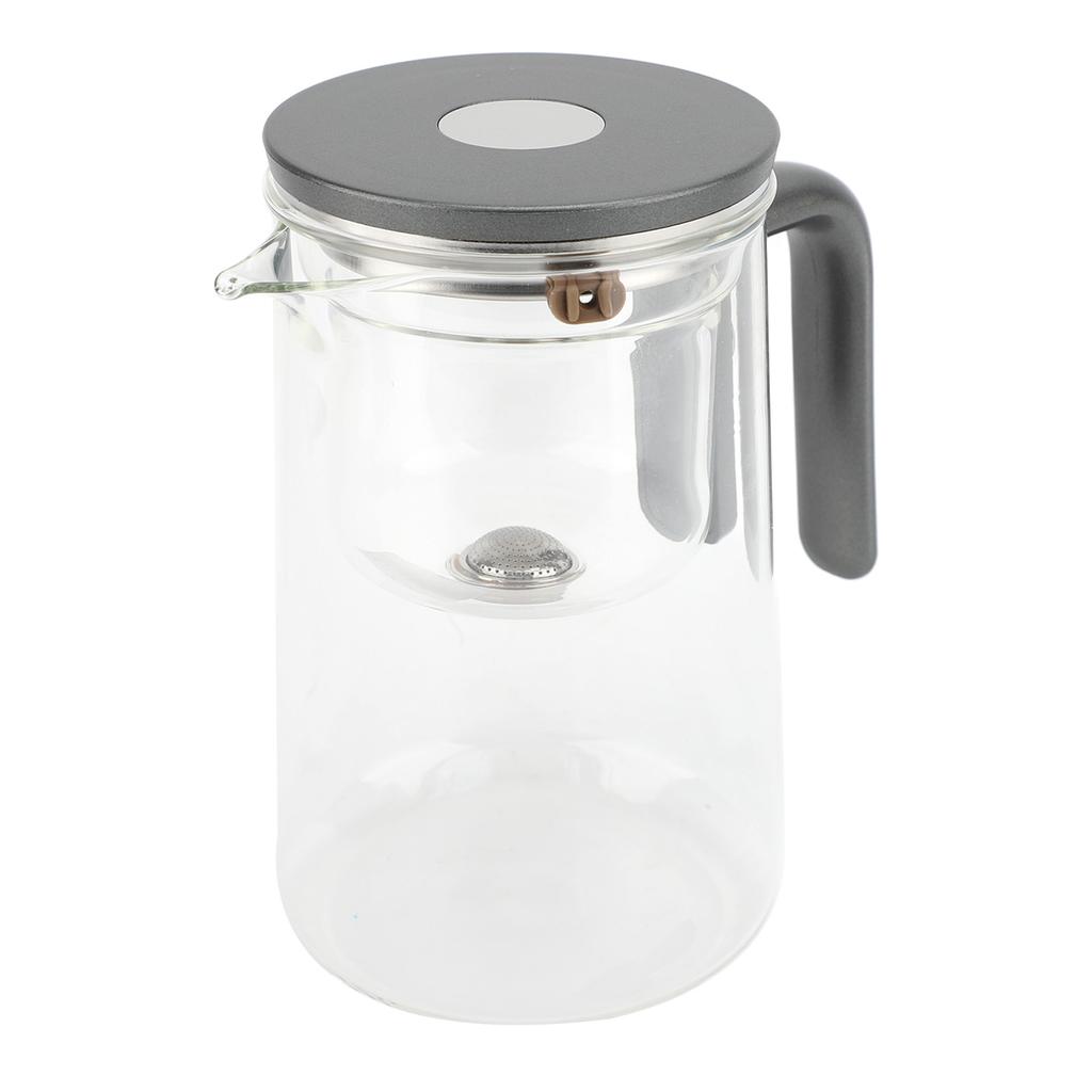 Чайник серебристо-серый 600 мл стеклянный чайник с магнитным разделением воды и деревянной ручкой для