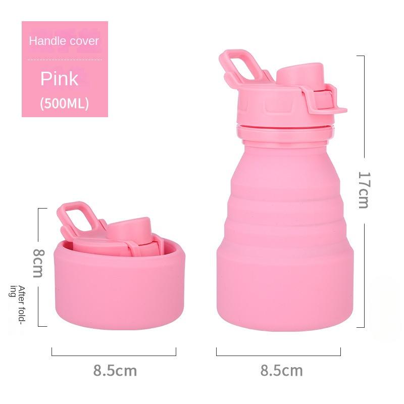 Outdoor Activity Latest Product Silicone Folding Cup with Handle Travel Workout Athletic Water Bottle Hand Warmer Lightweight Anti-Fall Big Belly Cup