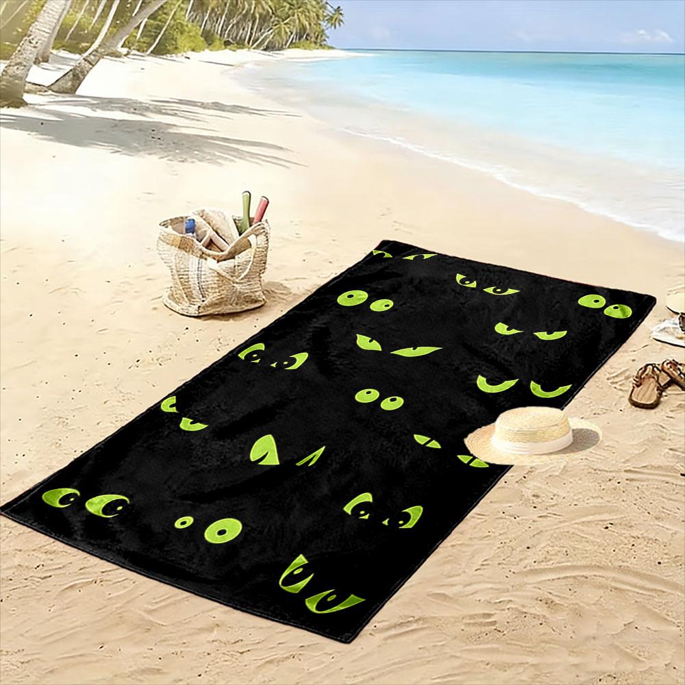 Glowing mysterious gazes Print beach towel, quick drying, suitable for travel, outdoor sports, jogging, the beach and swimming, gift