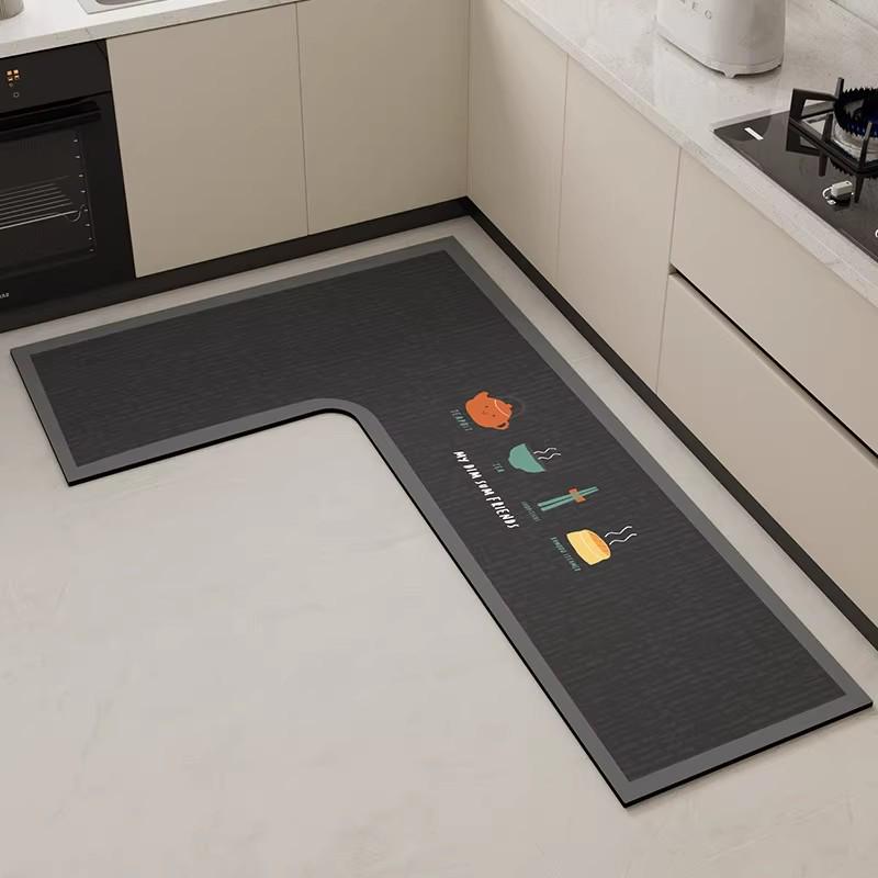 Г-образный абсорбирующий кухонный коврик - мягкий, устойчивый к грязи, простой в уходе, напольный коврик с диатомовой грязью