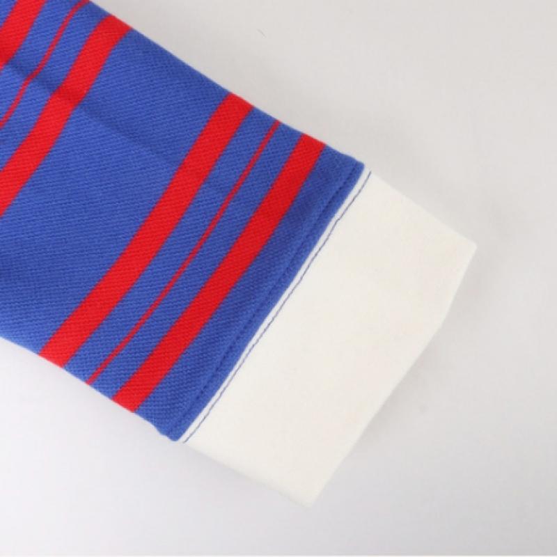 Shop Women S Collared Half Zip Retro Striped looSe lS Tee Blue Naru wSh260057