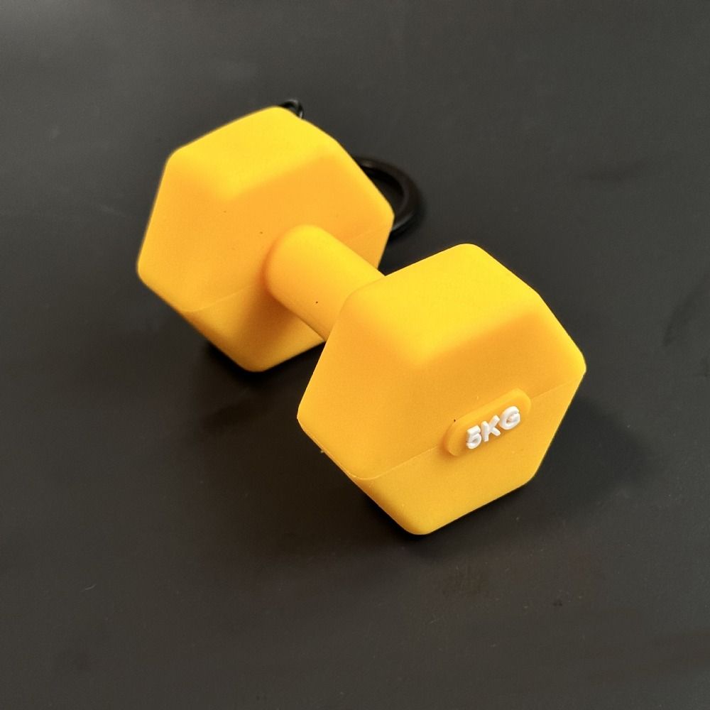 Barbell Sheet Dumbbell Keychain PVC Bag Pendant Unique Gym Feedback Gift Girl
