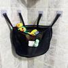 Mesh Bath Toy Organizer Bathroom Shower Toy Caddy Mesh Bath Net with Side Pockets & Adhesive Hooks Large Opening Tub Cubby