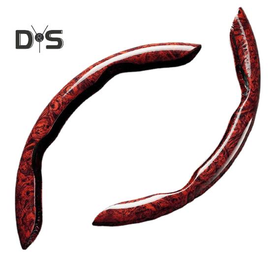 2 шт., чехол на руль с текстурой древесины, противоскользящий, без запаха, термостойкий, универсальный, подходит из искусственной кожи, рукава на руль автомобиля