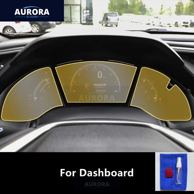 For HONDA CIVIC 16-20 Dashboard,Navigation Screen Transparent TPU Protective Film Anti-scratch Repair Film Accessories Refit