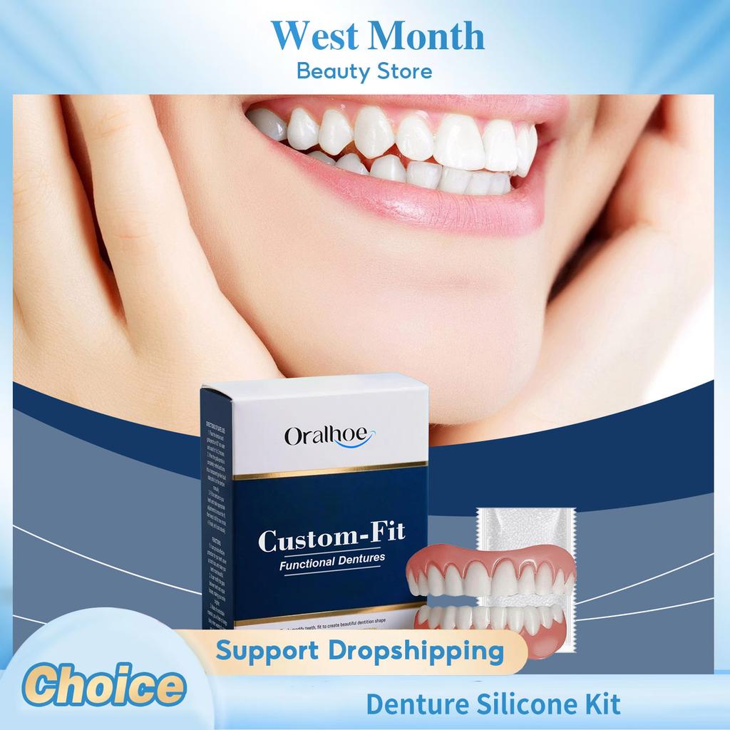 Denture Silicone Kit Orthodontic Fake Tooth Improve Tooth Loss Narrow Gap Upper Lower Veneers False Teeth Braces Fake Tooth Care