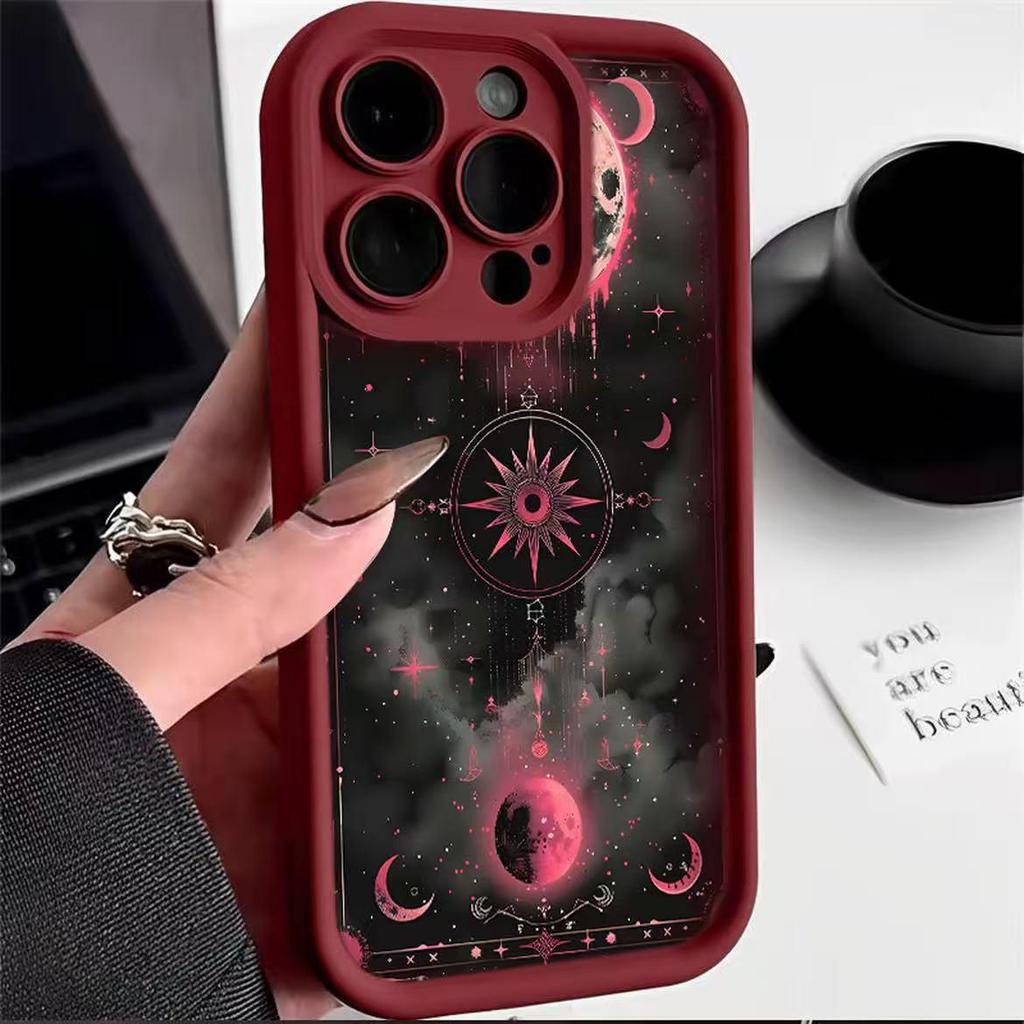 Новый чехол для iPhone Apple 'Кровавая Луна' - Подходит для iPhone 13, 14, 15, 16 Promax; Премиальный Трендовый Дизайн для Интернет-Знаменитостей