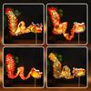 Dragon Lantern DIY Kit Chinese New Year Spring Festival LED Light Paper Craft Luminous Dragon Ribbon Dance Lantern Party Decoration