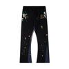 High-Elastic Cotton Drawstring Jogger Pants With Hand-Painted Splatter Print Straight Fit Unisex Casual Trousers