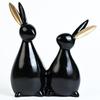 Пара черных кроликов – Элегантные фигурки кроликов для декора дома и офиса | Декоративные предметы для гостиной, спальни, столешницы и подарков |