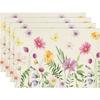 4Pcs, Watercolor Wildflower Butterfly Placemats, Washable, Suitable for Holiday Parties, Home Decor