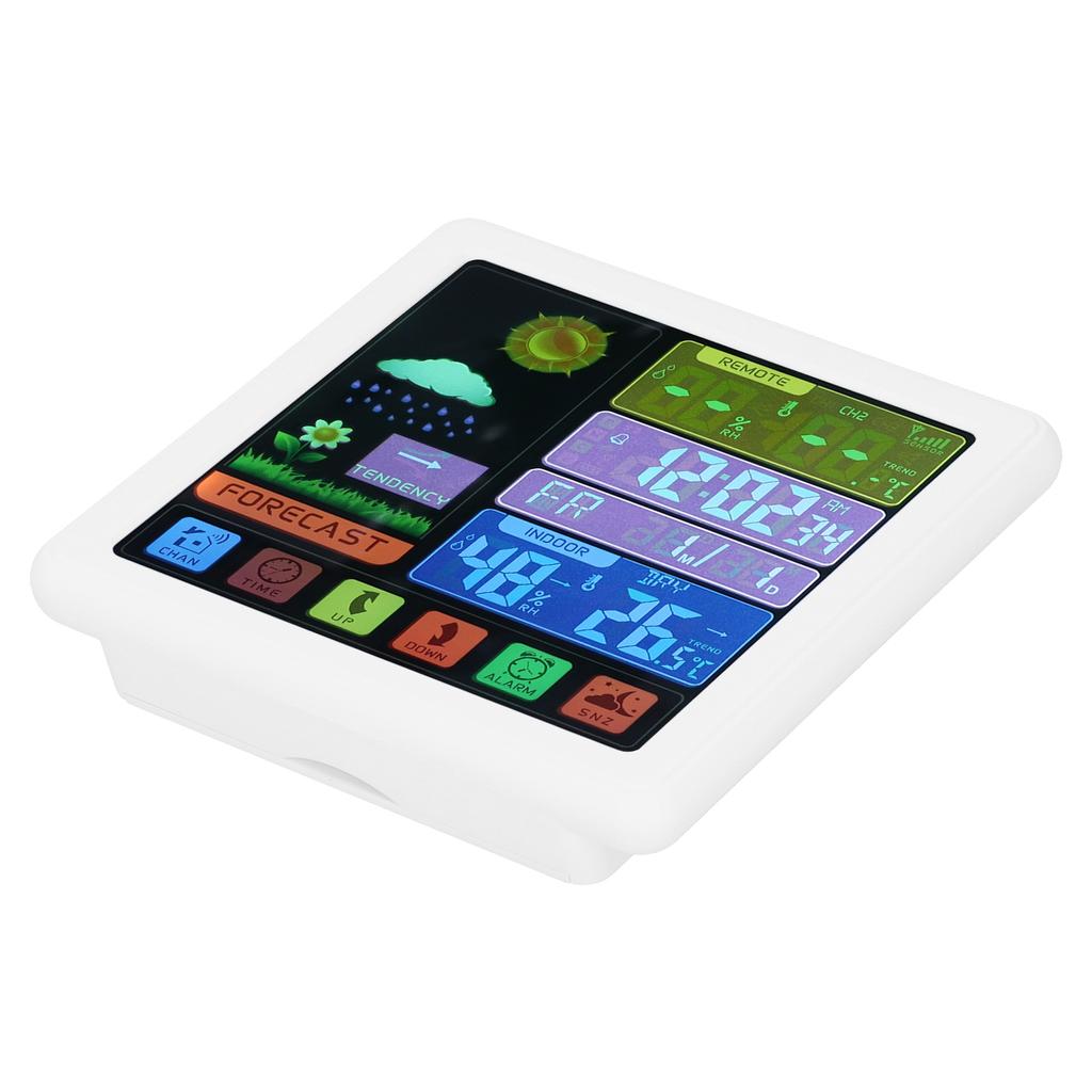 Wireless Weather Clock Digital Thermometer Hygrometer with Touch Screen for Home Use USB 5V