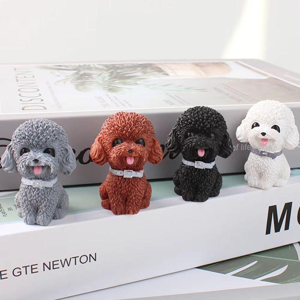 Cute Simulated Dog Figurine Resin Dog Ornament Car Accessories Dog Animal Model  Children Kids